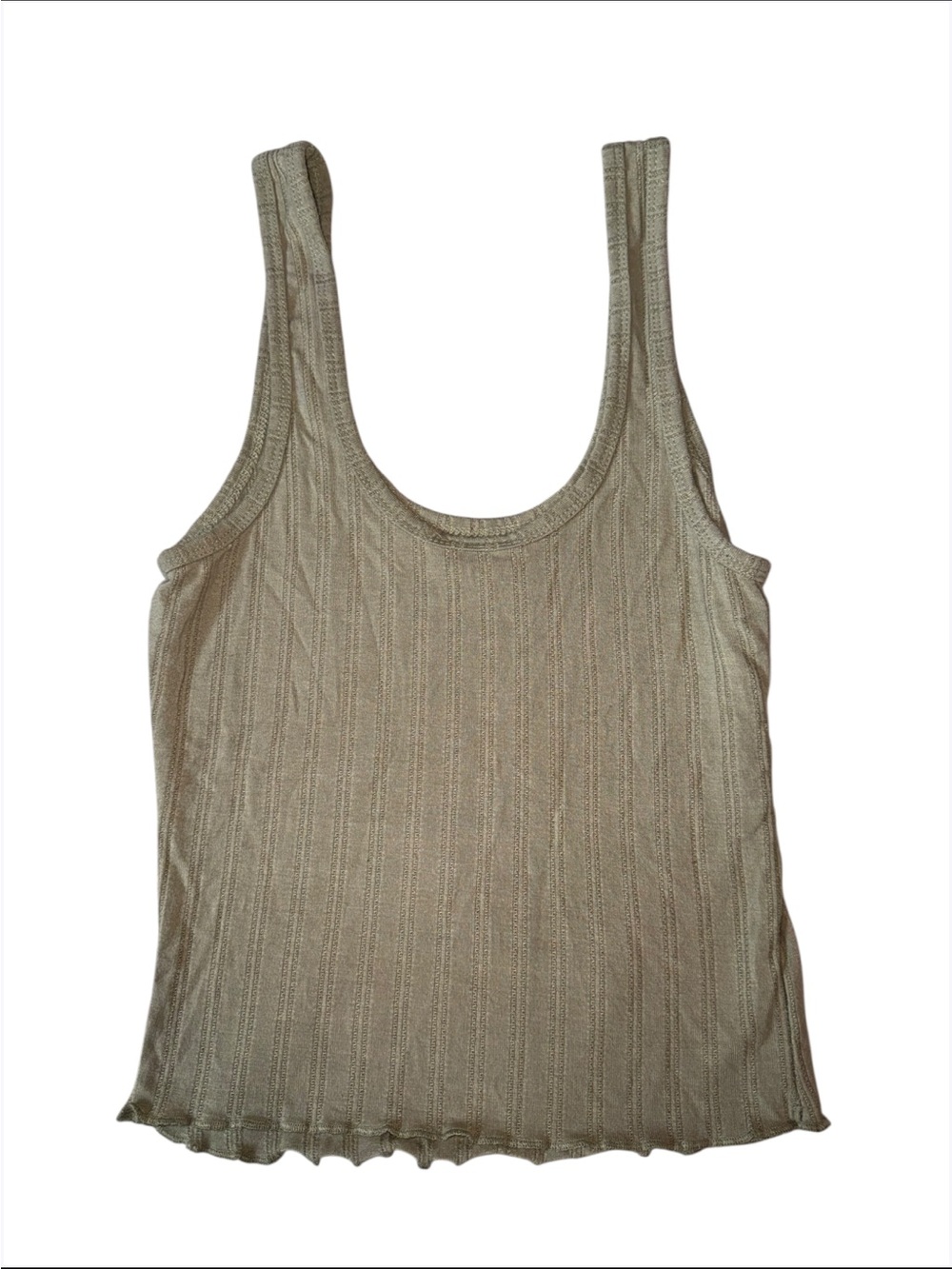 Sage Green Ribbed Tank Top - Women's Sleeveless Knit